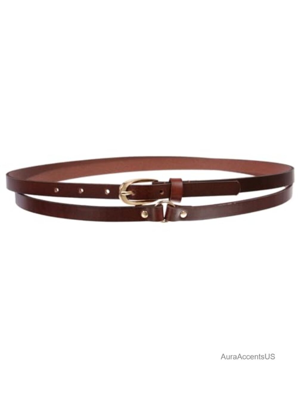 Beltiscool 1/2" (13 mm) Skinny Solid Leather Double Wrap Belt